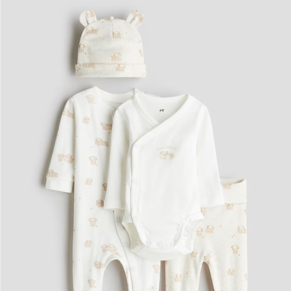 H&M Cream Baby Bodysuit Set